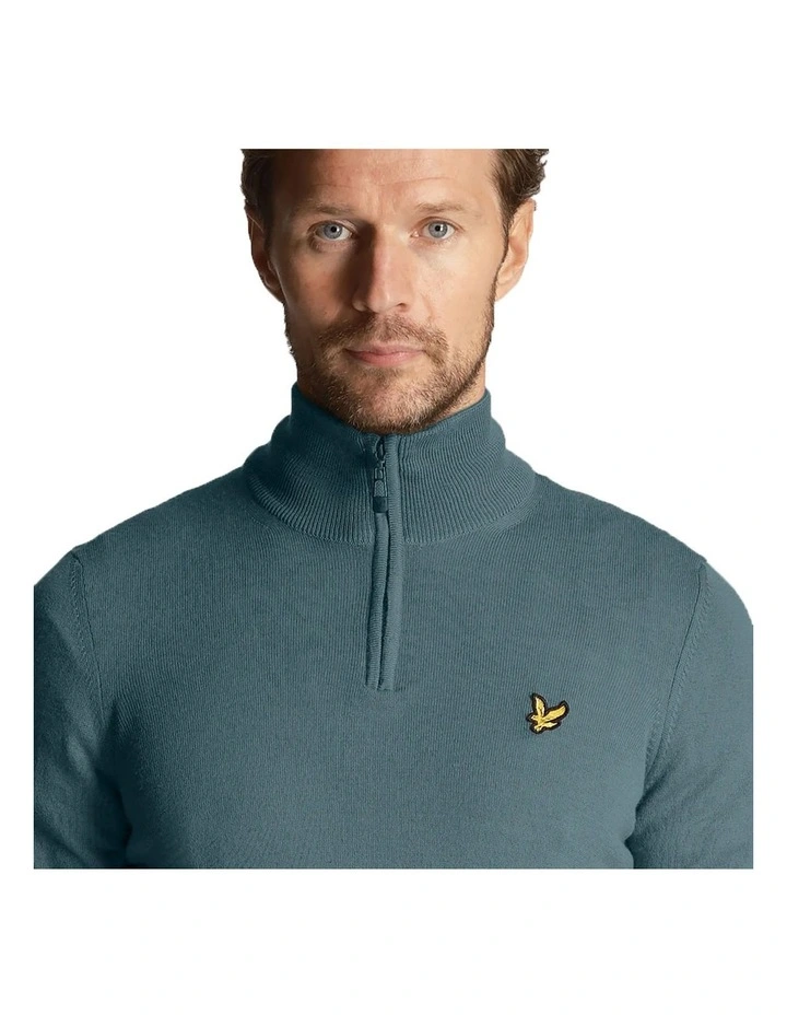 Golf Core 1/4 Zip Merino Mix Knit in Iron Blue image 3