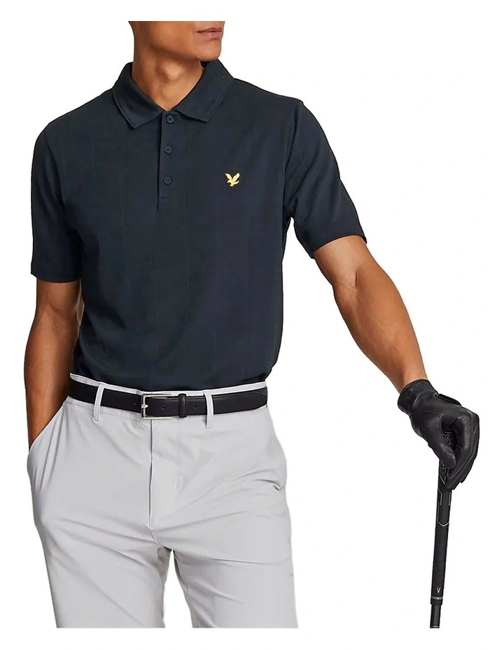 Golf Grid Polo Shirt in Dark Navy image 1