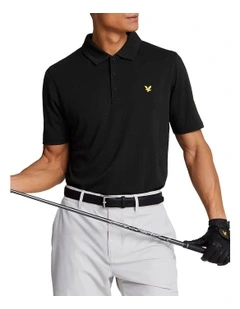 Golf Grid Polo Shirt in Jet Black