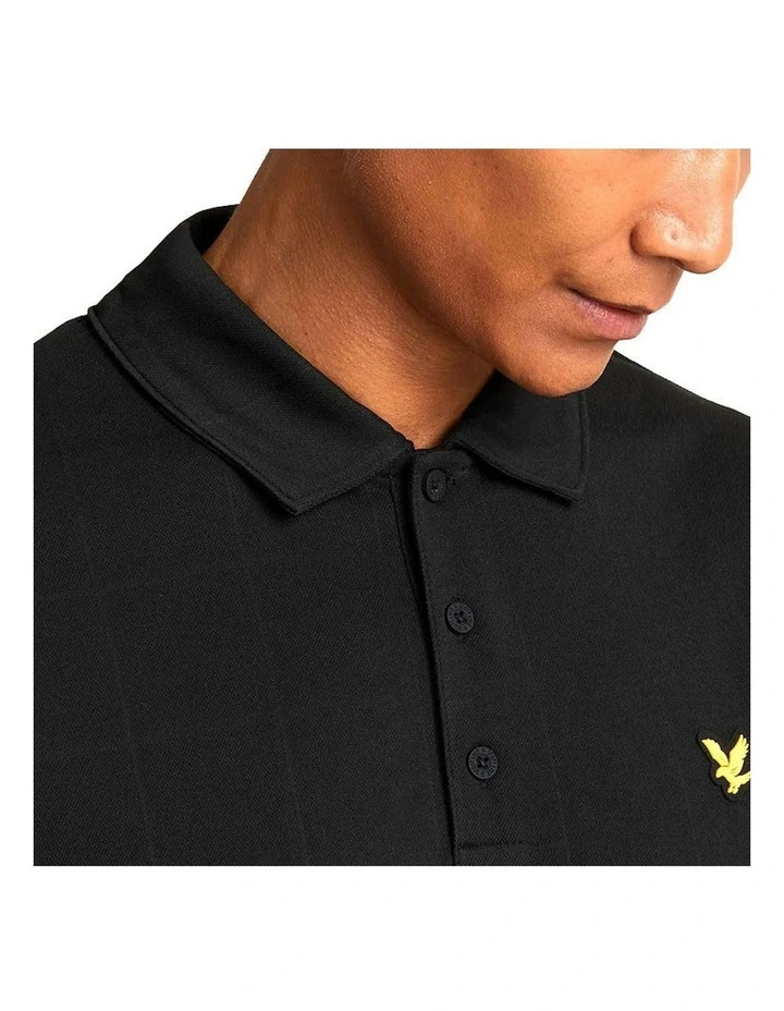 Golf Grid Polo Shirt in Jet Black image 3