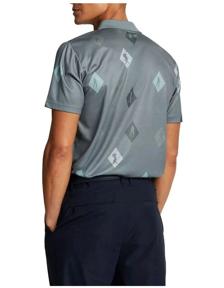 Polka Diamond Polo Golf Shirt in Cactus Green image 2