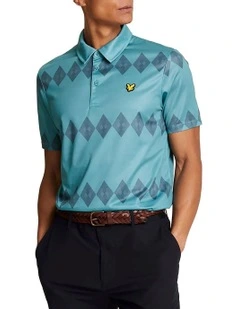 Argyle Polo Golf Shirt in Tee Teal
