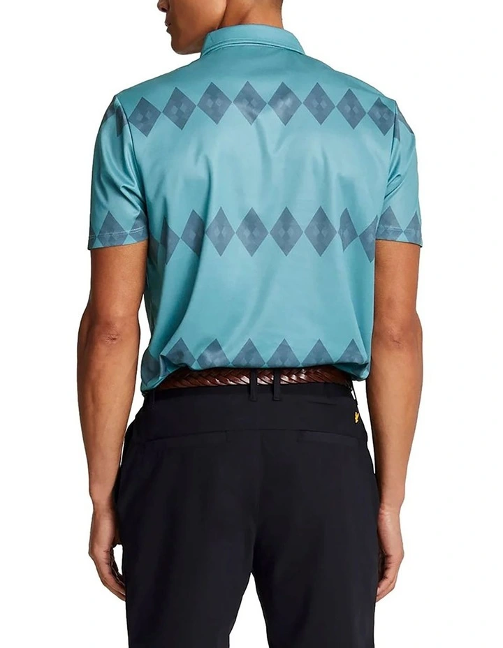 Argyle Polo Golf Shirt in Tee Teal image 2