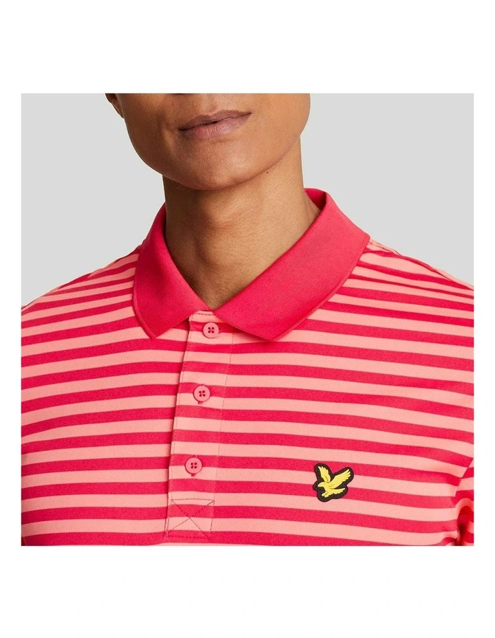Golf Broad Stripe Polo Golf Shirt in Birdie Red image 3