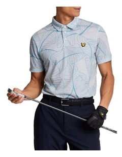 Floral Polo Golf Shirt in Pebbel