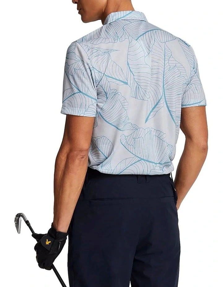 Floral Polo Golf Shirt in Pebbel image 2