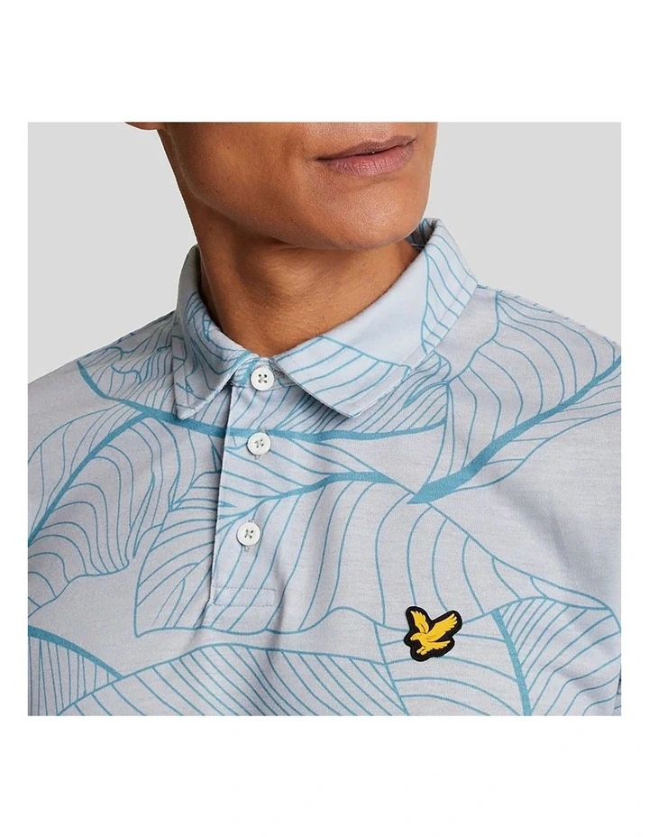 Floral Polo Golf Shirt in Pebbel image 3