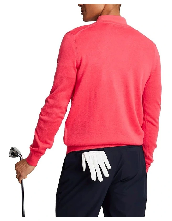 Merino Blend V-Neck Knit in Birdie Red image 2