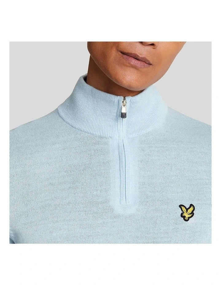 Merino Blend 1/4 Zip Knit in Club Blue image 3