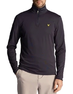 Tech 1/4 Zip Midlayer Knit in Dark Navy