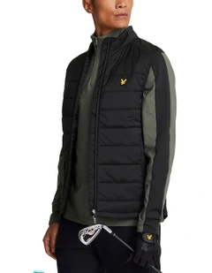 Wadded Golf Gilet Vest in Black