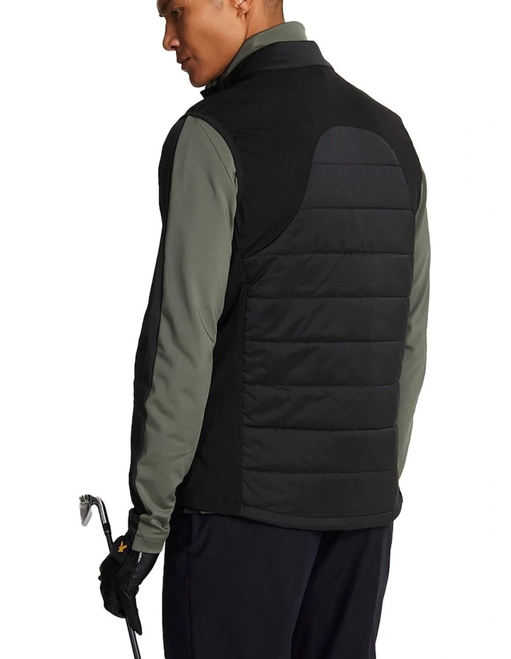 Wadded Golf Gilet Vest in Black image 2