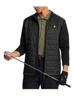 Golf Baffle Quilted Jacket in Jet Black