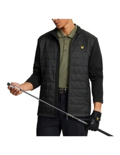 Golf Baffle Quilted Jacket in Jet Black