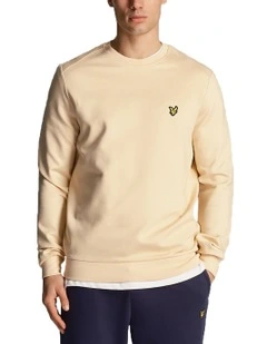 Fly Fleece Crew Neck Sweat Top in Sand Dune