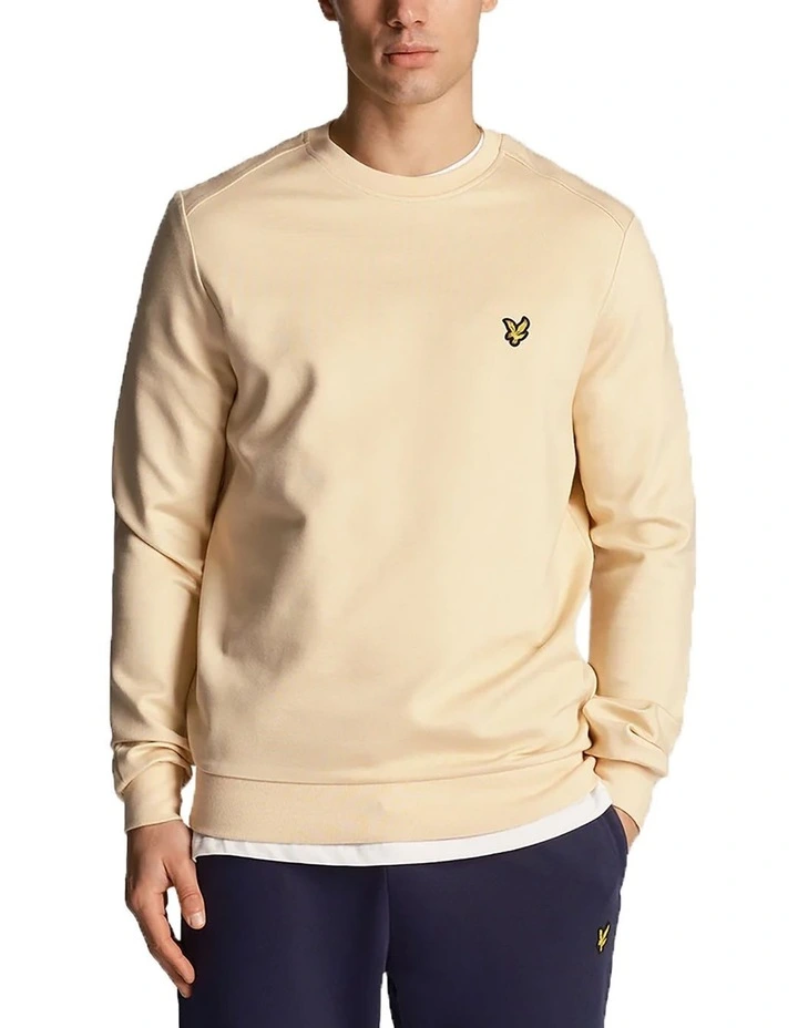 Fly Fleece Crew Neck Sweat Top in Sand Dune image 1