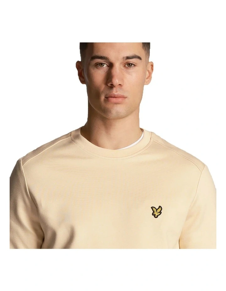 Fly Fleece Crew Neck Sweat Top in Sand Dune image 3