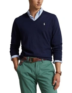 V Neck Knit in French Navy
