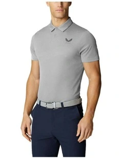 Pinnacle Engineered Knit Polo Golf Shirt in Grey