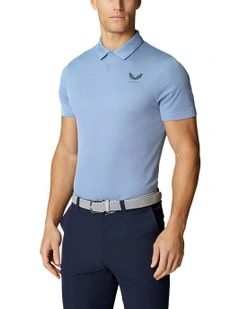 Pinnacle Engineered Knit Polo Golf Shirt in Blue