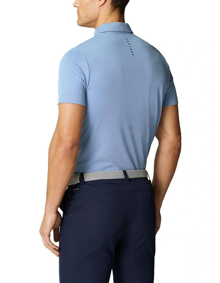 Pinnacle Engineered Knit Polo Golf Shirt in Blue image 2