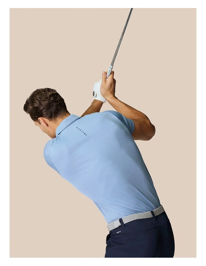 Pinnacle Engineered Knit Polo Golf Shirt in Blue image 4