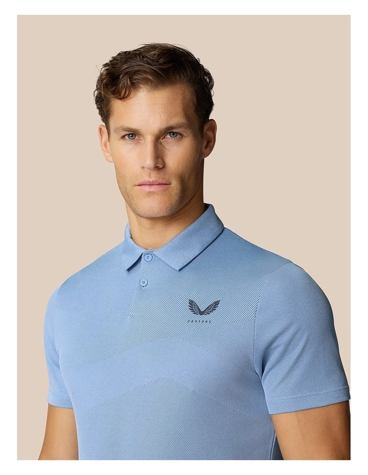 Pinnacle Engineered Knit Polo Golf Shirt in Blue image 5