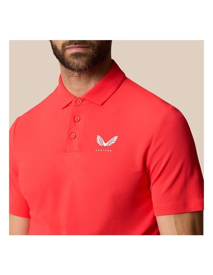 Club Classic Polo Golf Shirt in Red image 3