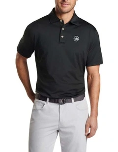 Peter Millar Performance Stretch Jersey Golf Shirt in Black