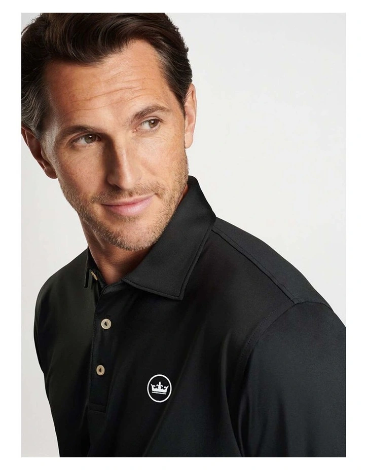 Peter Millar Performance Stretch Jersey Golf Shirt in Black image 3