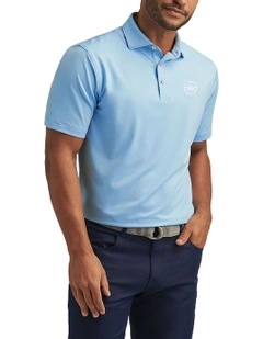 Peter Millar Performance Stretch Jersey Golf Shirt in Cottage Blue