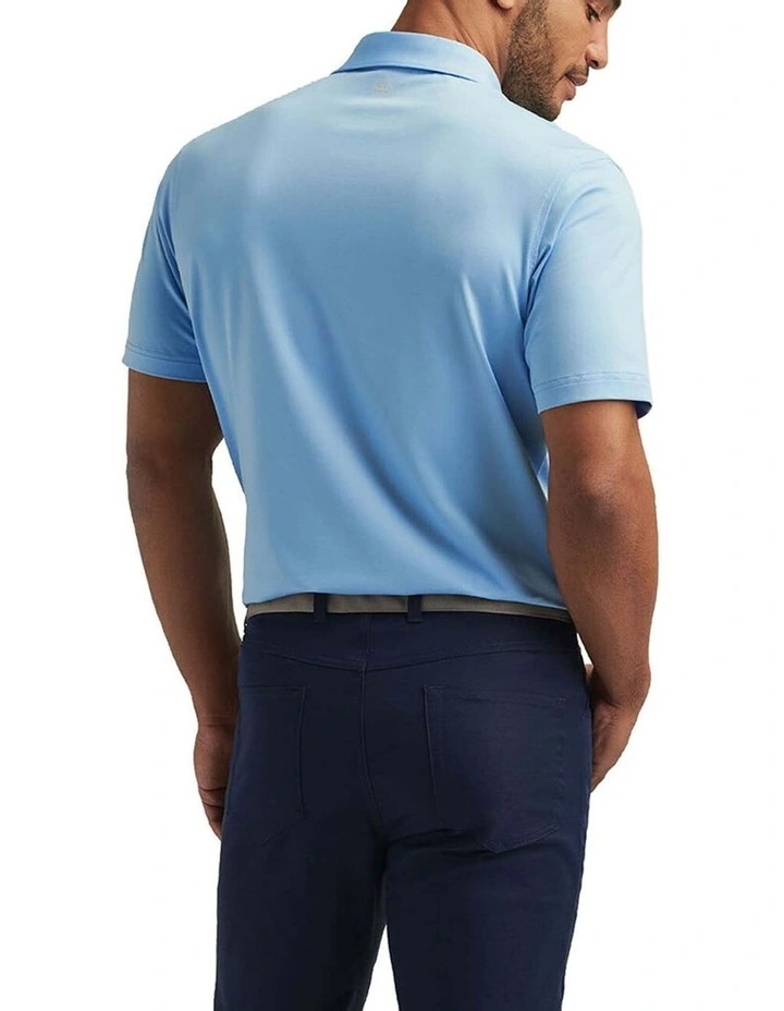 Peter Millar Performance Stretch Jersey Golf Shirt in Cottage Blue image 2