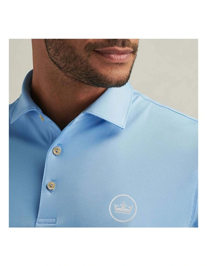 Peter Millar Performance Stretch Jersey Golf Shirt in Cottage Blue image 3