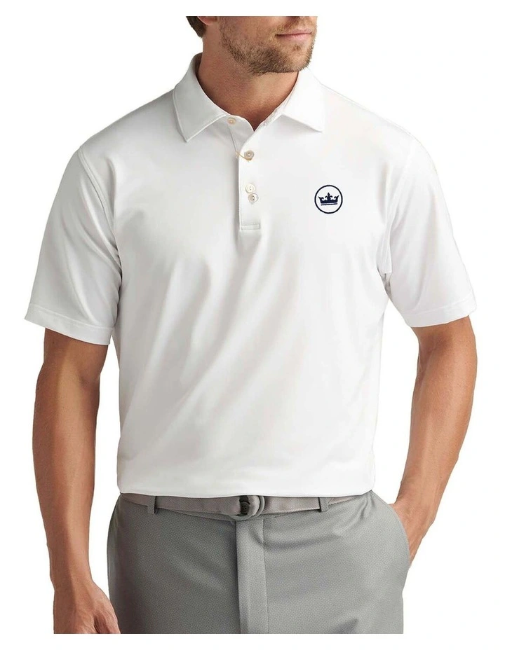 Peter Millar Performance Stretch Jersey Golf Shirt in White image 1
