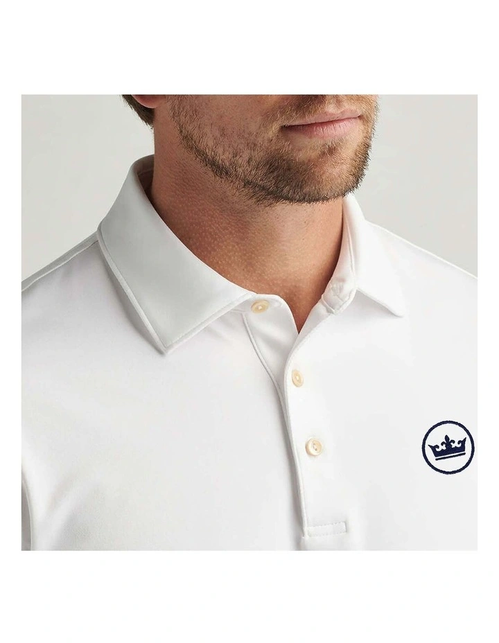 Peter Millar Performance Stretch Jersey Long Sleeve Golf Shirt in White image 3