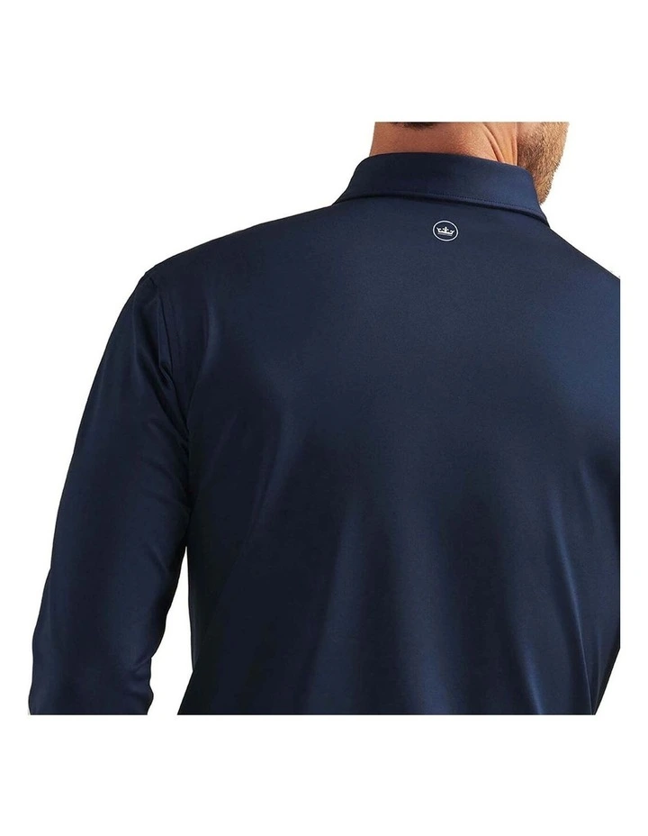Peter Millar Performance Stretch Jersey Long Sleeve Golf Shirt in Navy image 4