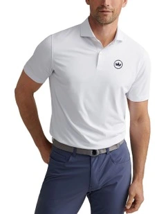 Peter Millar Soul Performance Mesh Polo Shirt in White