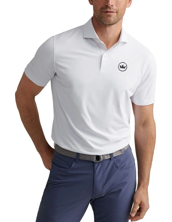 Peter Millar Soul Performance Mesh Polo Shirt in White image 1