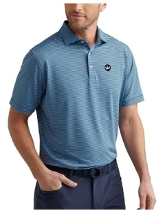 Peter Millar Hales Performance Jersey Polo Shirt in Blue