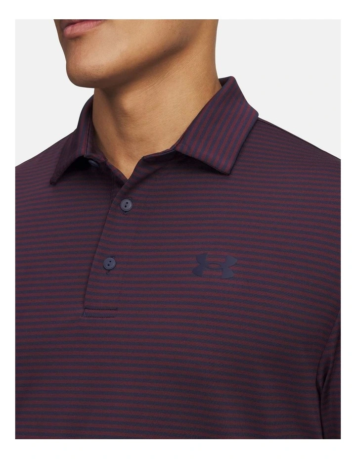Under Armour Playoff Stripe Polo Shirt in Blue image 3