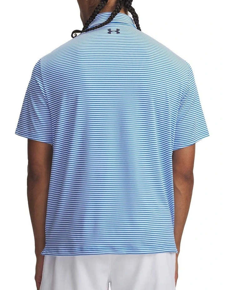 Under Armour Playoff Stripe Polo Shirt in Blue image 2