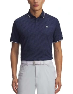 Under Armour Drive Sport Jacquard Golf Shirt in Blue