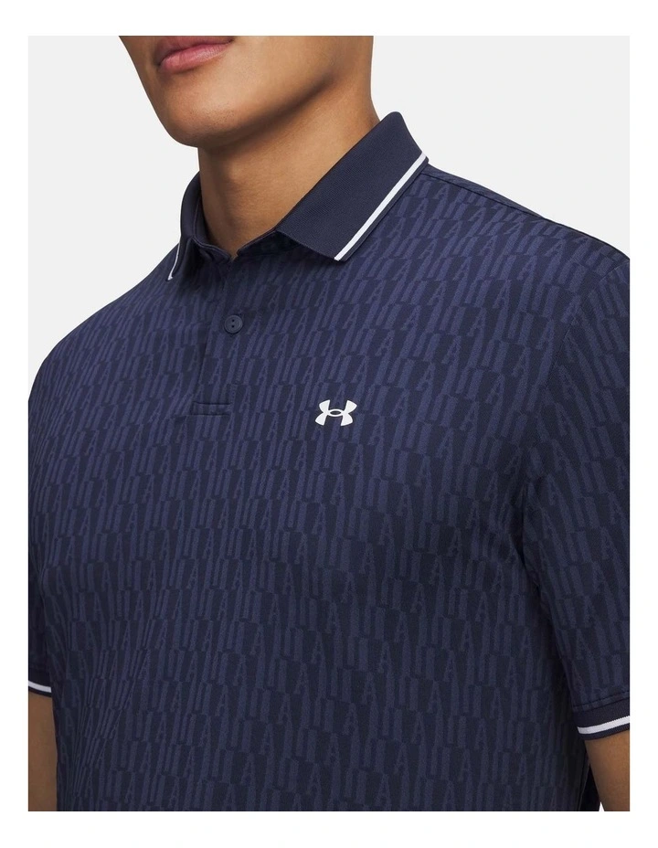 Under Armour Drive Sport Jacquard Golf Shirt in Blue image 3