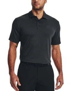 Under Armour Playoff Stripe Polo Shirt in Black