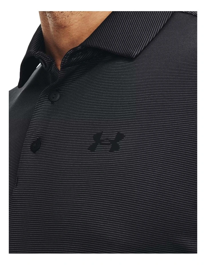 Under Armour Playoff Stripe Polo Shirt in Black image 3