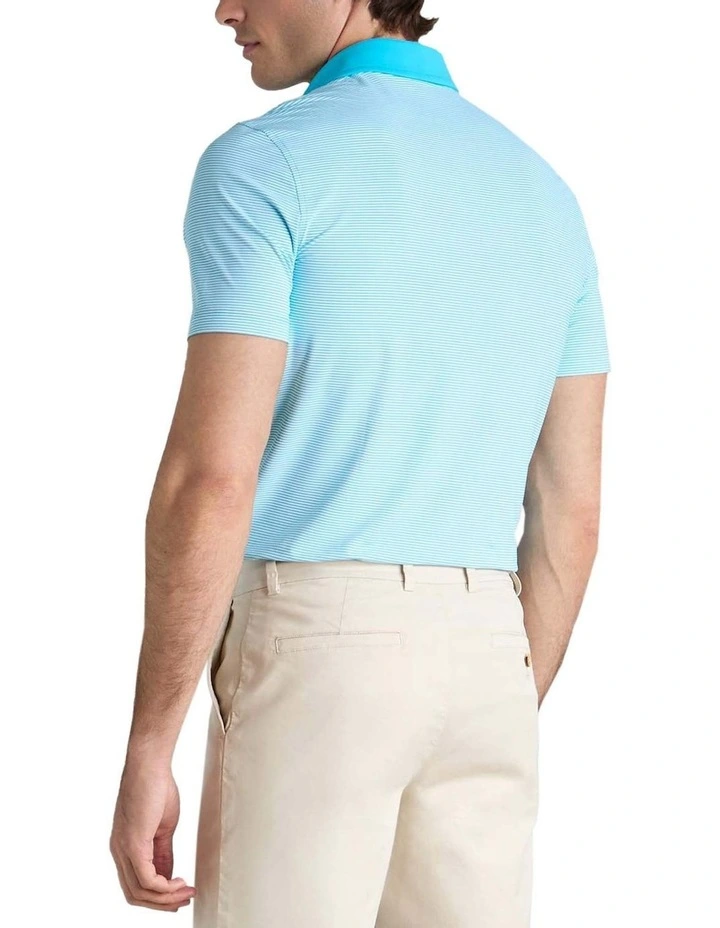 G/Fore Feeder Stripe Fine Tech Jersey Polo Shirt in Blue image 2