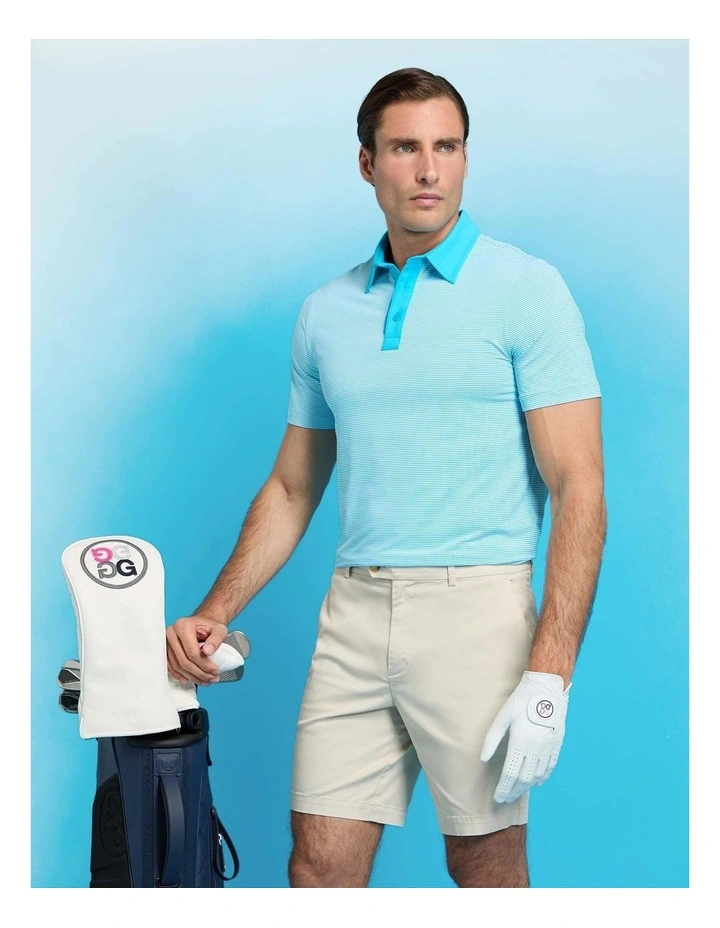 G/Fore Feeder Stripe Fine Tech Jersey Polo Shirt in Blue image 6