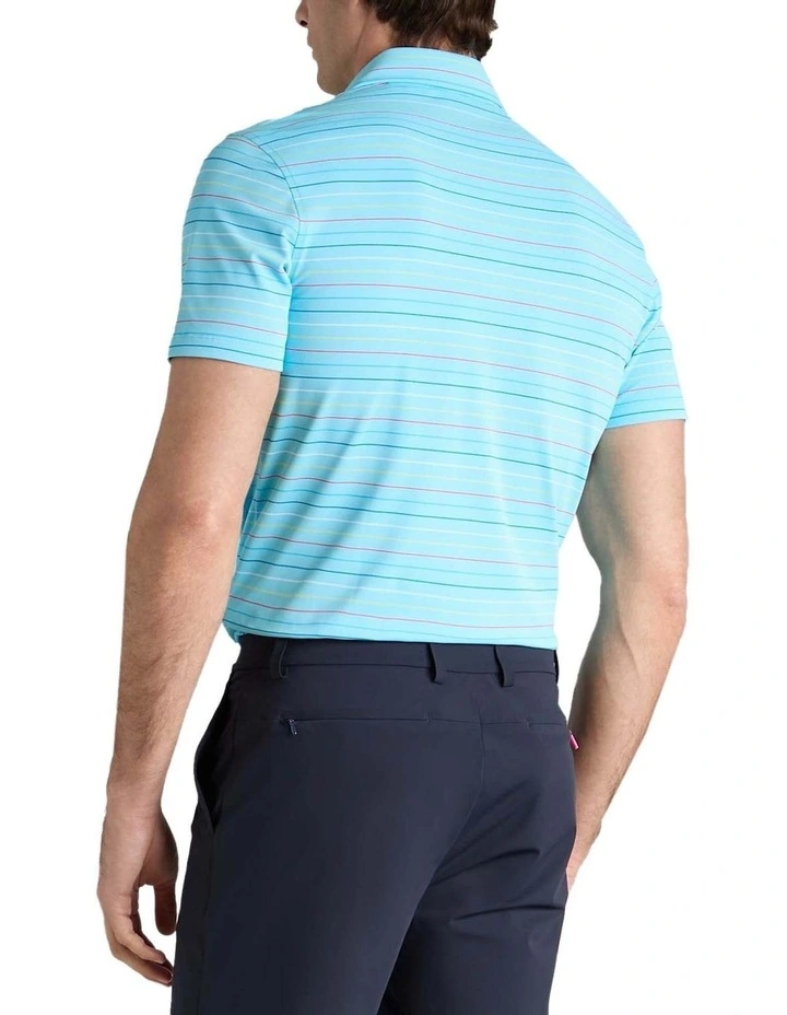 G/Fore Multi Stripe Tech Pique Performance Polo Shirt in Breeze image 2