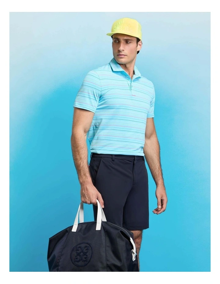 G/Fore Multi Stripe Tech Pique Performance Polo Shirt in Breeze image 5
