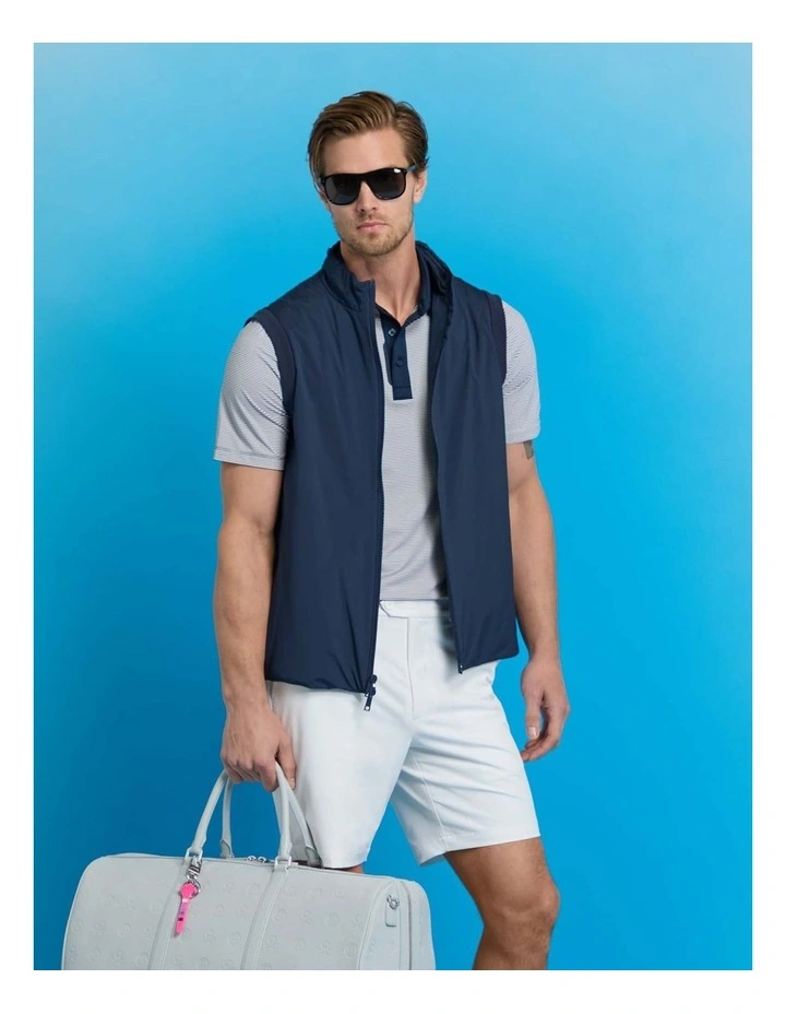 G/Fore Feeder Stripe Fine Tech Jersey Polo Shirt in Twilight image 4